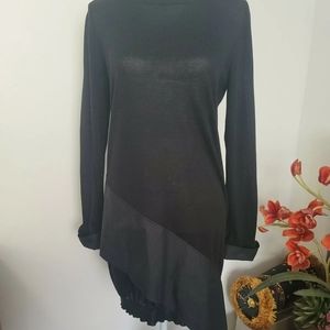 Marni Black Asymmetrical long Sleeve Dress Size 42 Medium